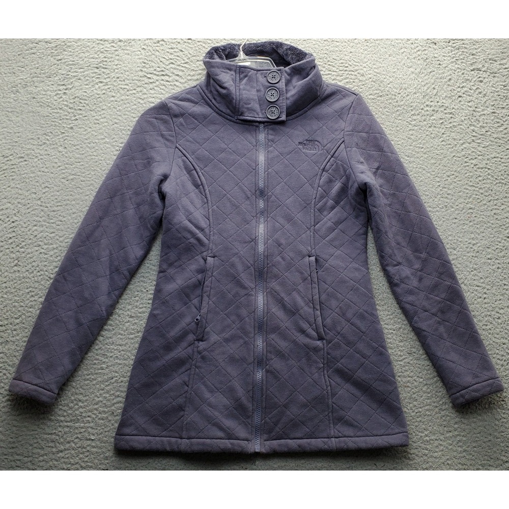 The North Face Carolina Knit Fleece Jacket Women S Purple Diamond Quilted Zip Up